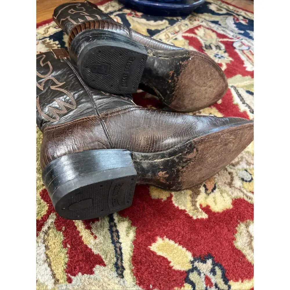 Billy Boots Mens Cowboy Western Boots Embossed Leather US 8 Mex 27 Crocodile